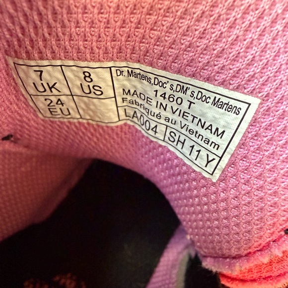 Dr. Martens Junior 1460 Glitter and Flower Lace Up Boots (Toddler size 8) - Picture 3 of 5